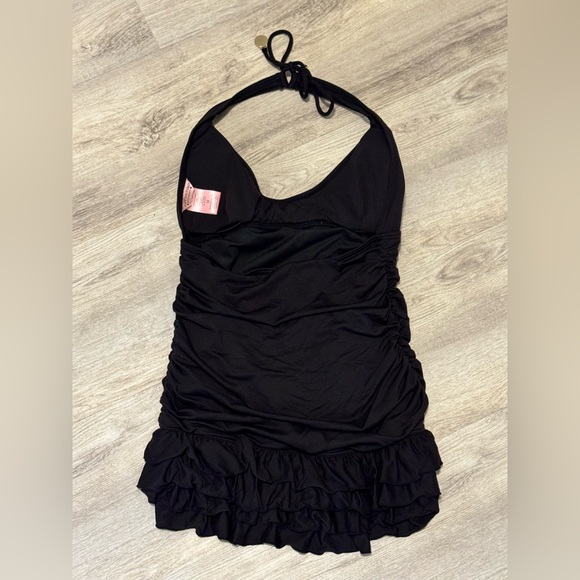 NEW Vintage 2000s Juicy Couture Beach Royalty Black Halter Swimdress Size M RARE - Picture 5 of 7